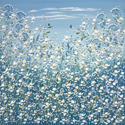 Blue Summer Days by Mary Shaw - Original Painting on Board sized 36x36 inches. Available from Whitewall Galleries